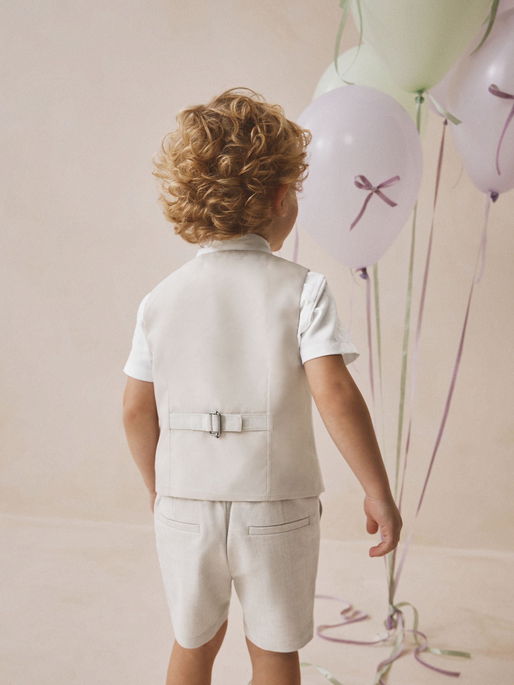 Neutral Waistcoat, Shirt, Shorts & Tie Set (3mths-9yrs) image 3