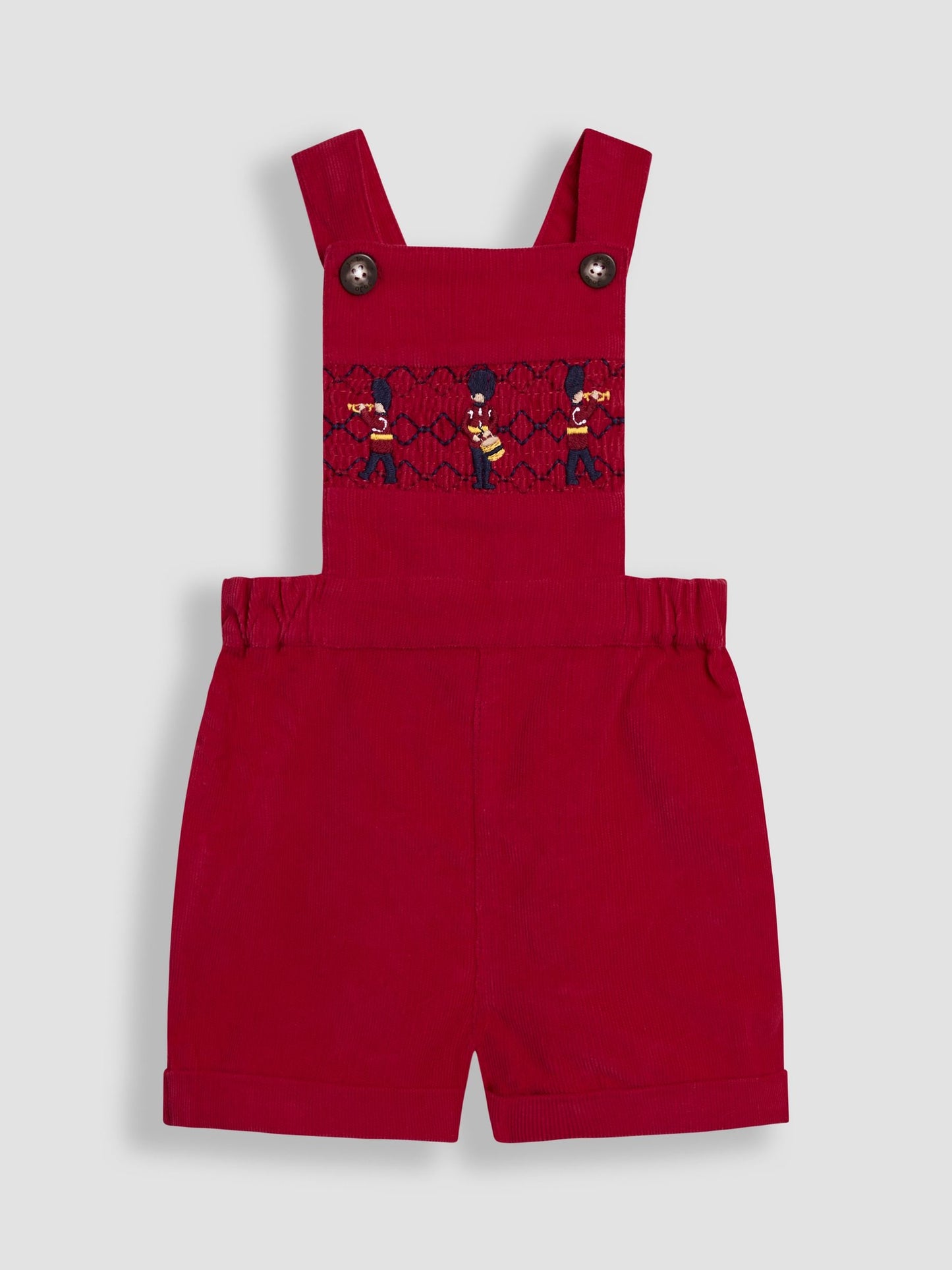 JoJo Maman Bébé Red 2-Piece Smocked Dungarees & Bodysuit Set image 4