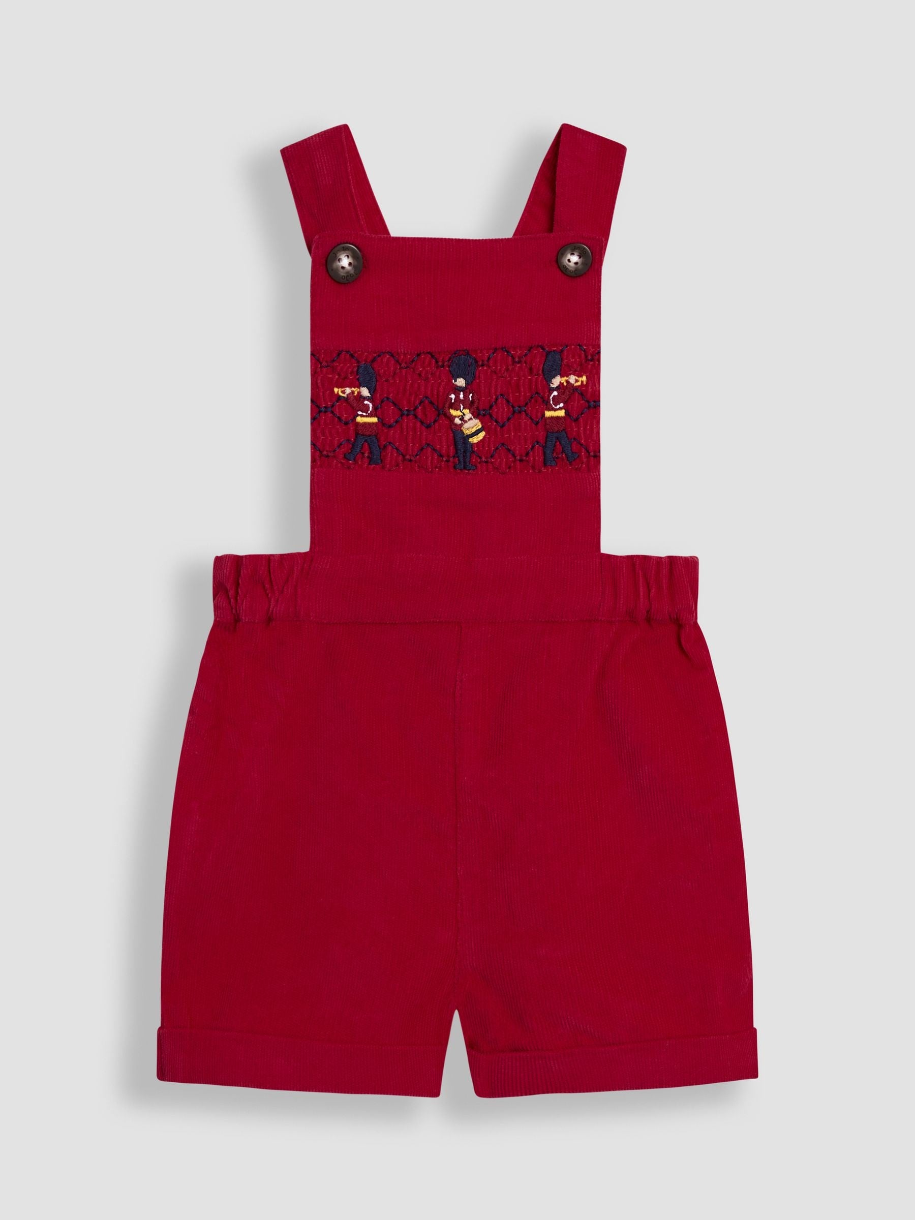 JoJo Maman Bébé Red 2-Piece Smocked Dungarees & Bodysuit Set image 4