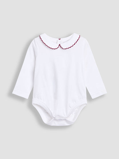 JoJo Maman Bébé Red 2-Piece Smocked Dungarees & Bodysuit Set image 6
