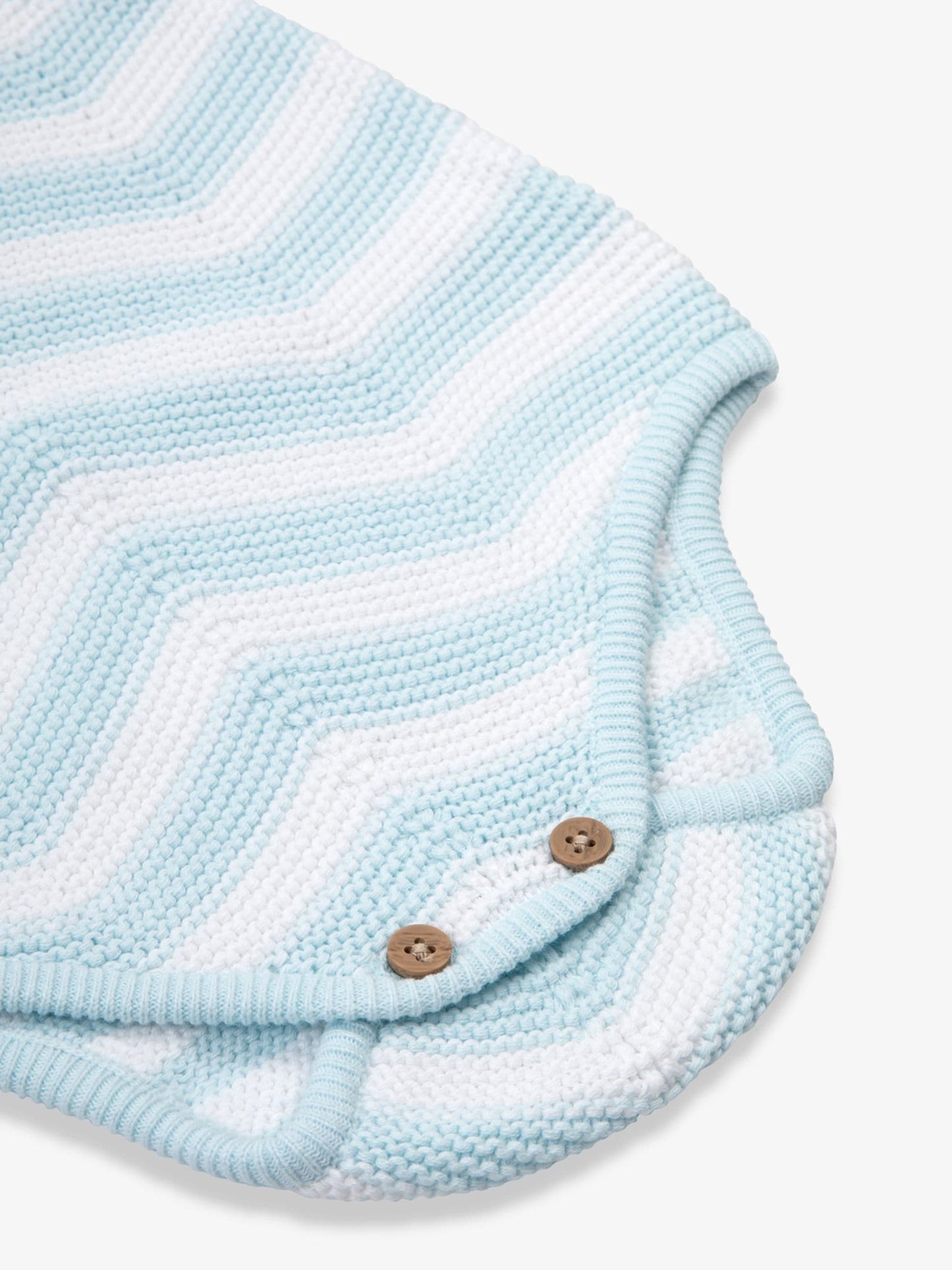 The Little Tailor Blue Baby Chevron Design Knitted 100% Cotton Romper image 3