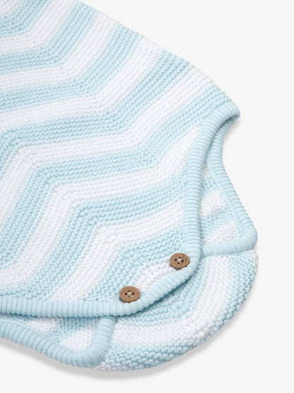 The Little Tailor Blue Baby Chevron Design Knitted 100% Cotton Romper image 3