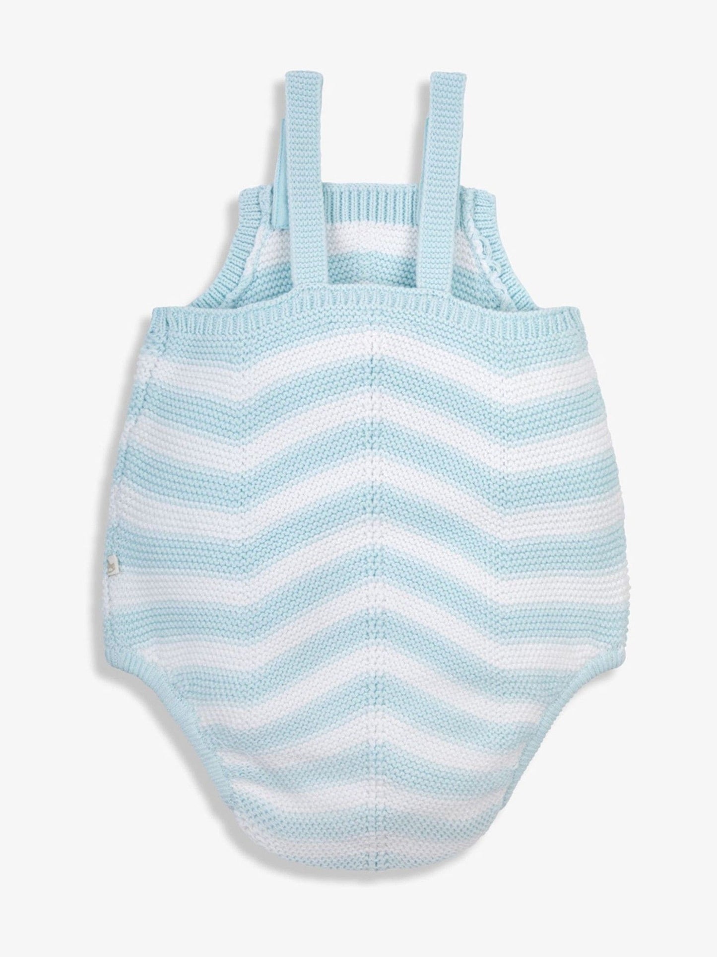 The Little Tailor Blue Baby Chevron Design Knitted 100% Cotton Romper image 4