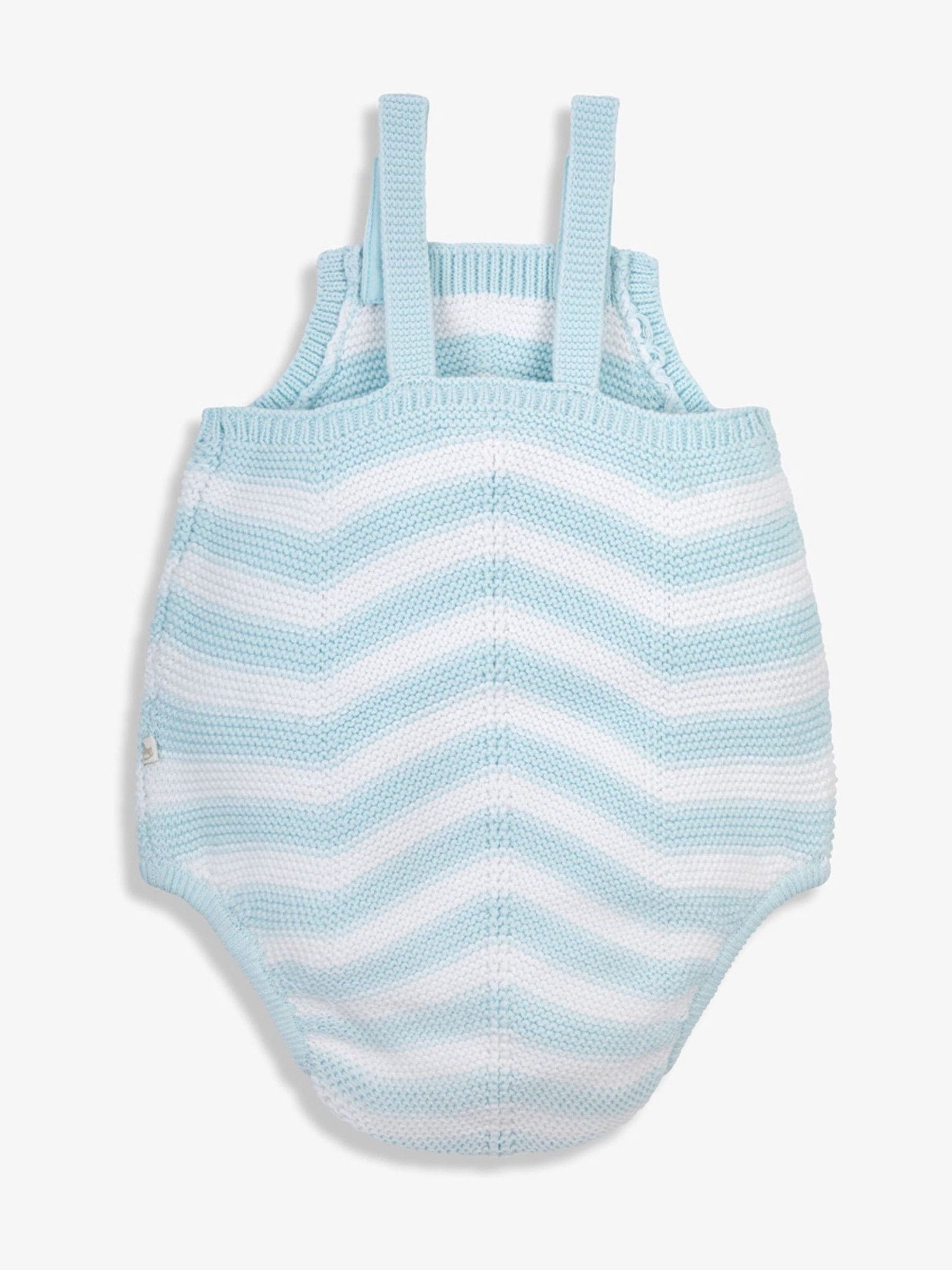 The Little Tailor Blue Baby Chevron Design Knitted 100% Cotton Romper image 4