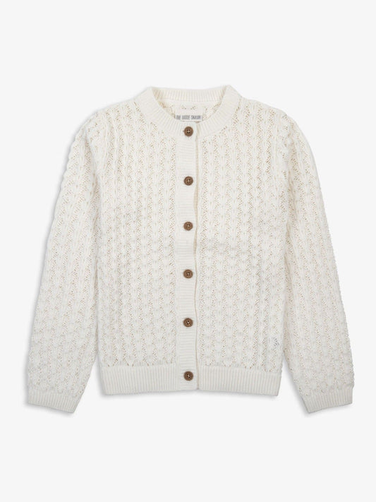 The Little Tailor Cream Scallop Design Pointelle Cardigan - image 1