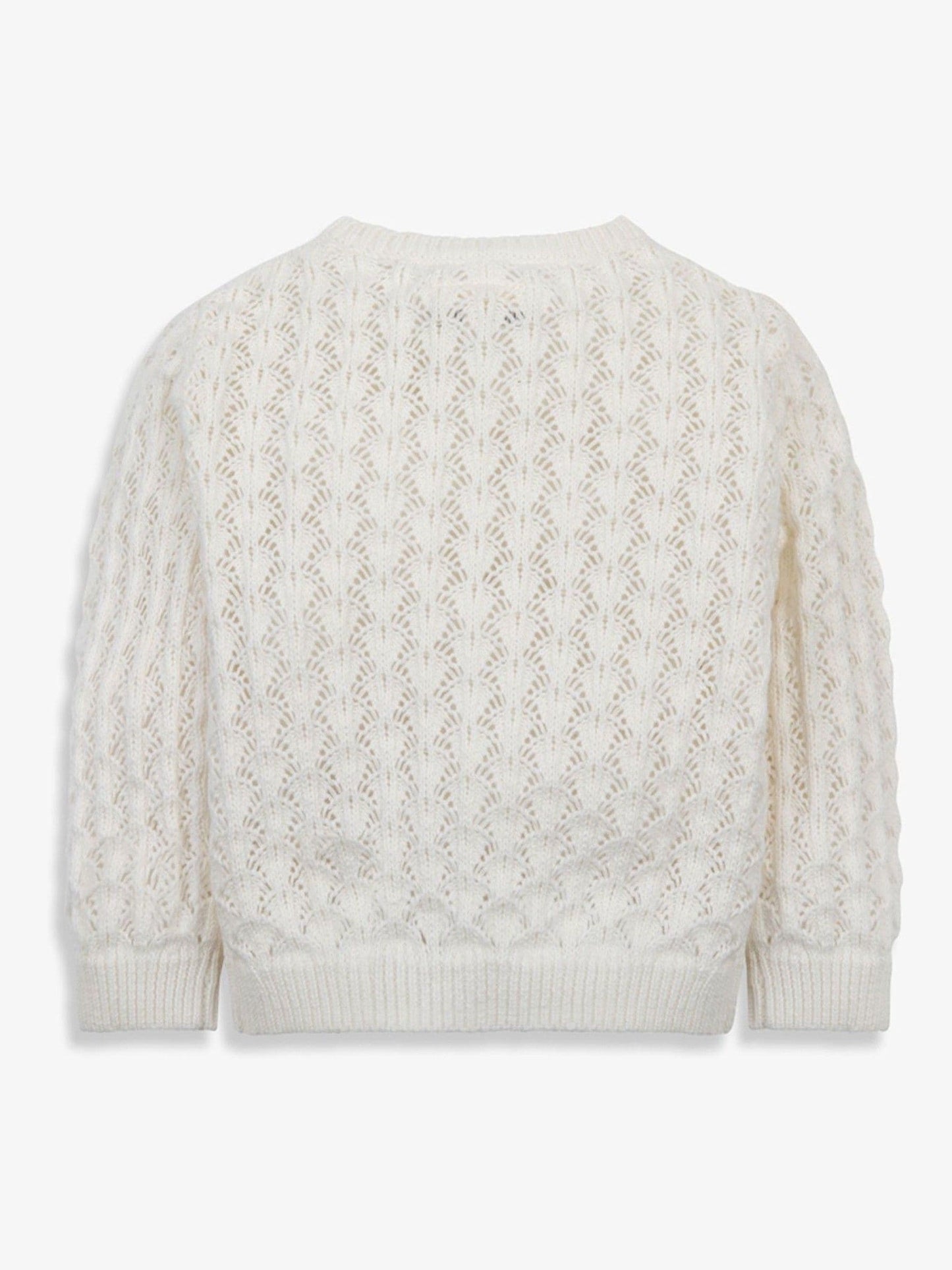 Dsiney Kidz - The Little Tailor Cream 100% Cotton Scallop Design Pointelle Cardigan image 5