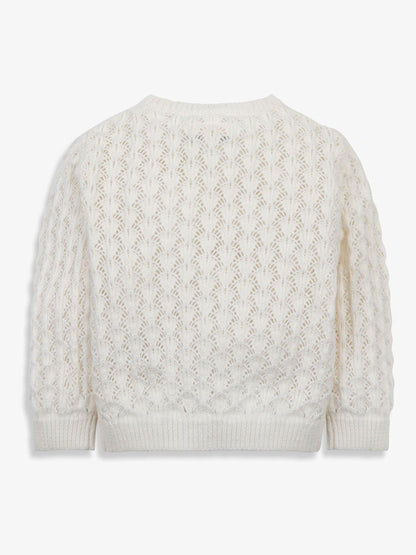 Dsiney Kidz - The Little Tailor Cream 100% Cotton Scallop Design Pointelle Cardigan image 5