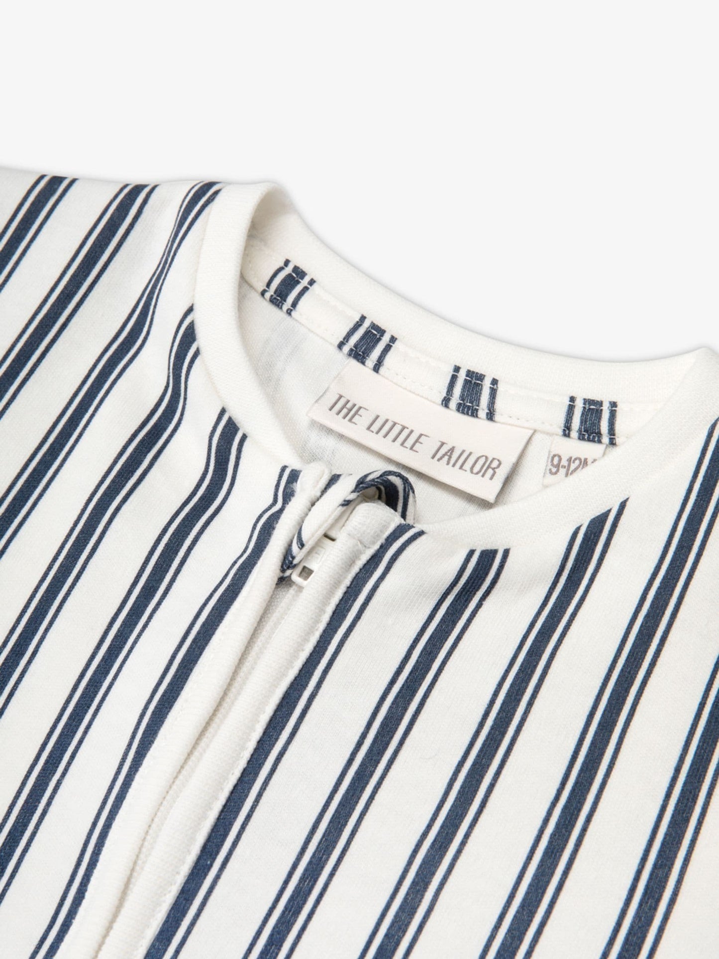The Little Tailor Blue Front Zip Soft Sleepsuit image 4