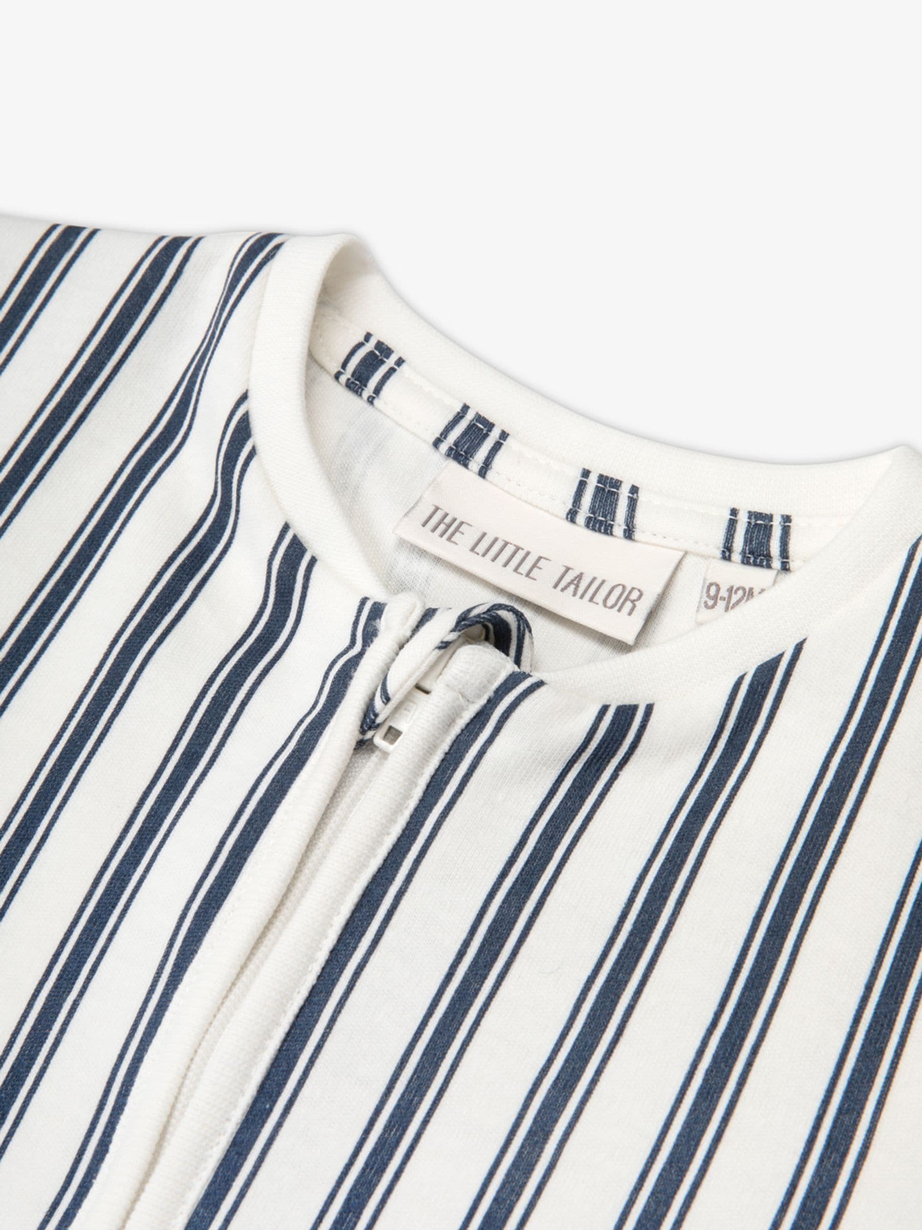 The Little Tailor Blue Front Zip Soft Sleepsuit image 4