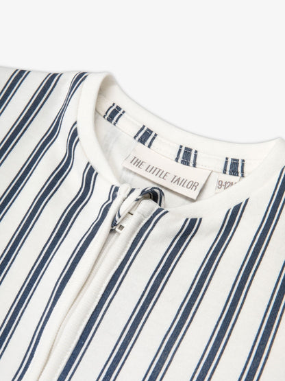 The Little Tailor Blue Front Zip Soft Sleepsuit image 4