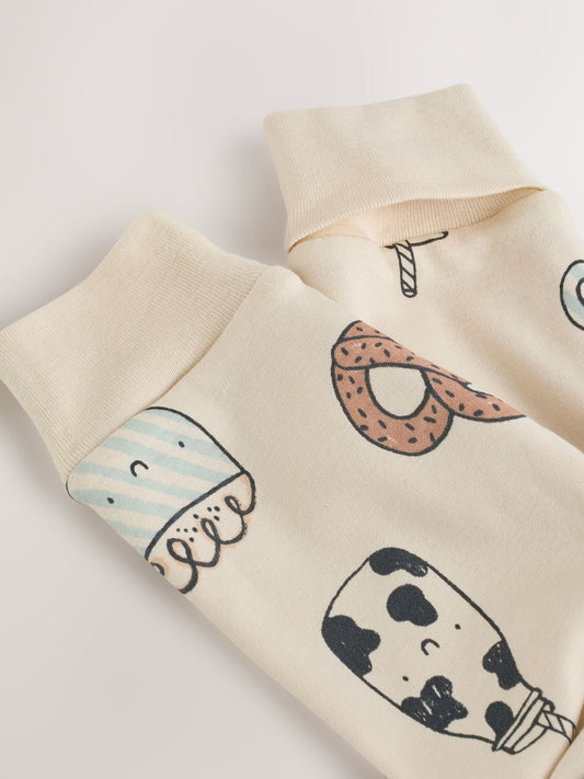 Ecru Breakfast Club 2.5 TOG Wadded Baby Sleepsuit image 3