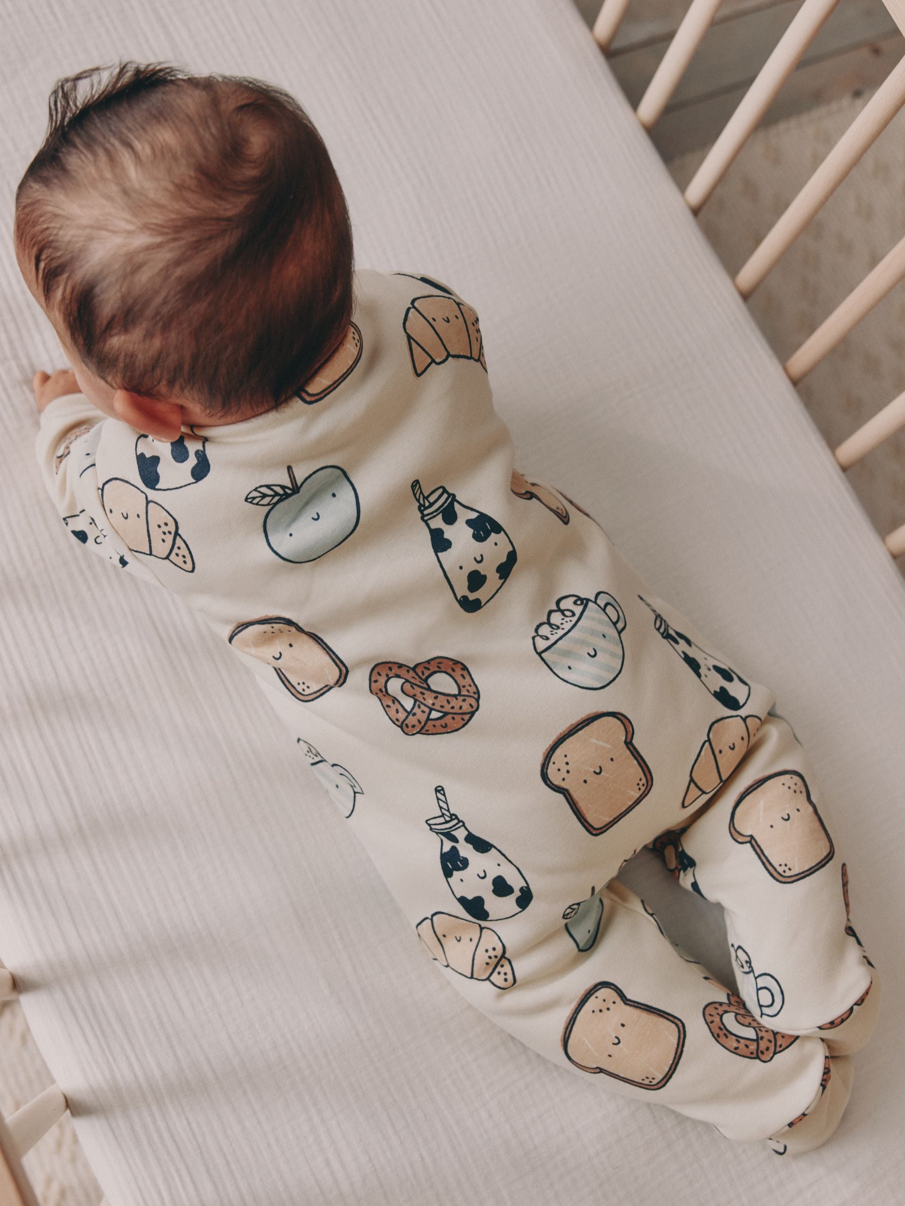 Ecru Breakfast Club 2.5 TOG Wadded Baby Sleepsuit image 3