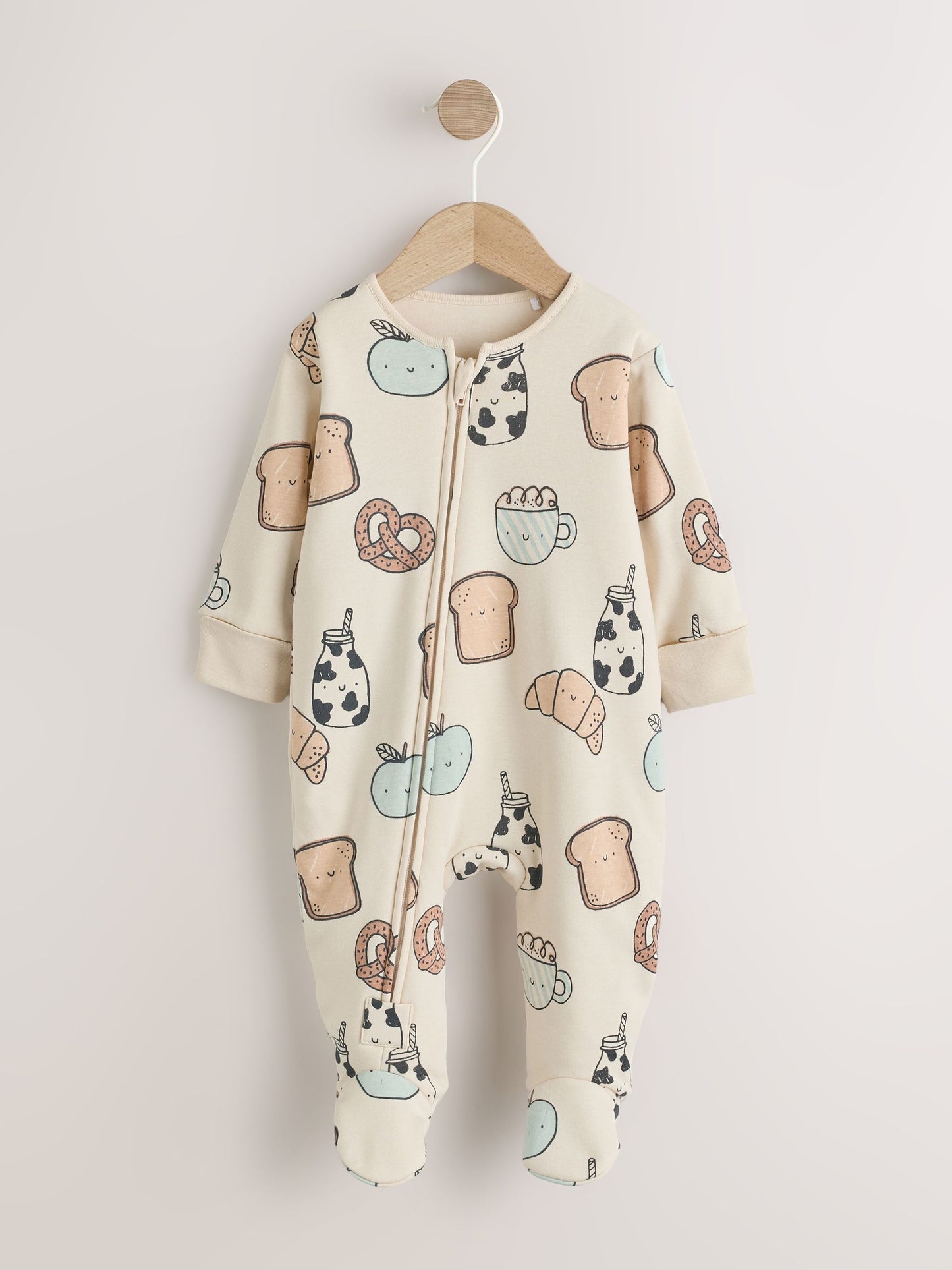 Ecru Breakfast Club 2.5 TOG Wadded Baby Sleepsuit image 5