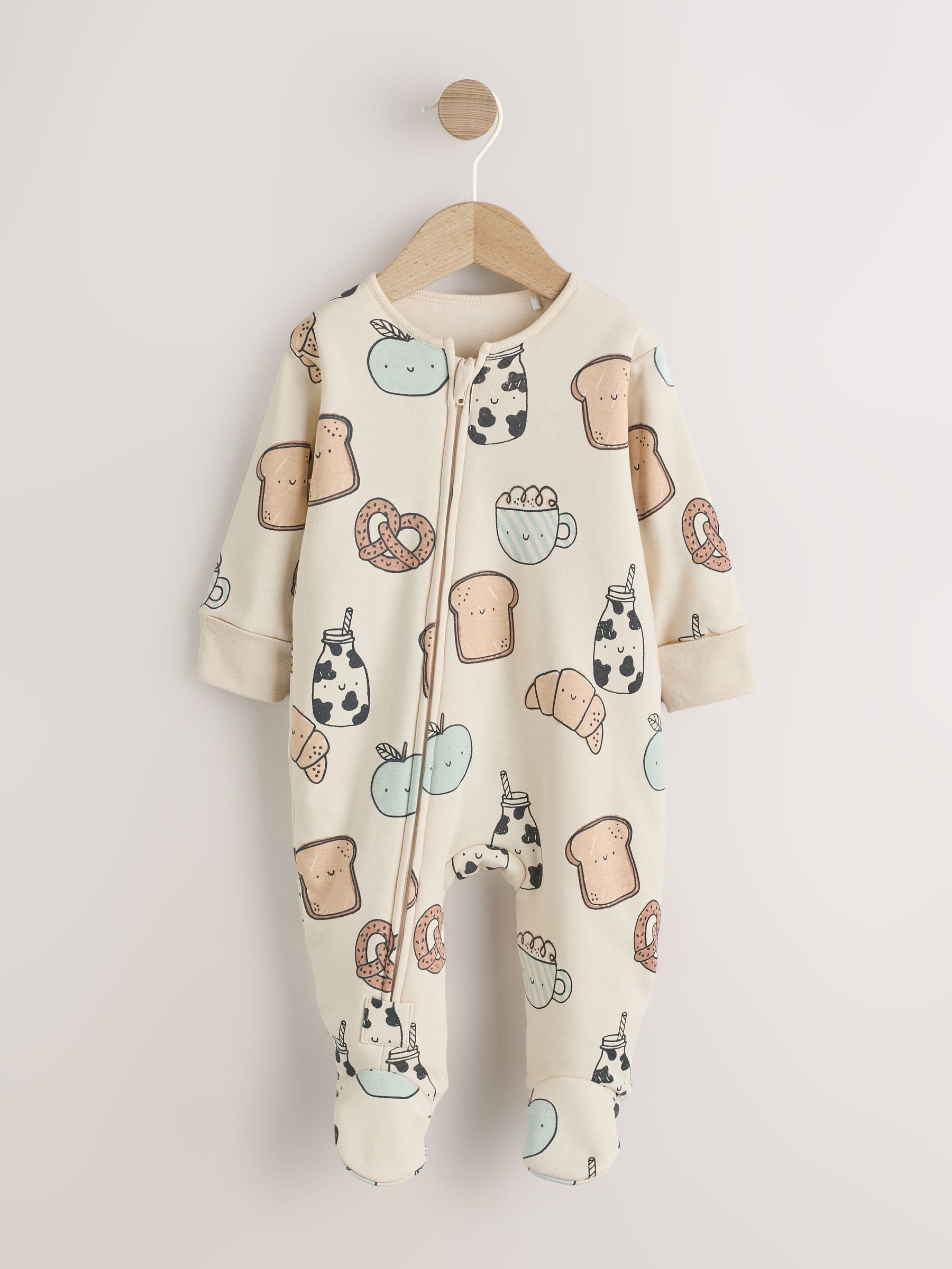 Ecru Breakfast Club 2.5 TOG Wadded Baby Sleepsuit image 5