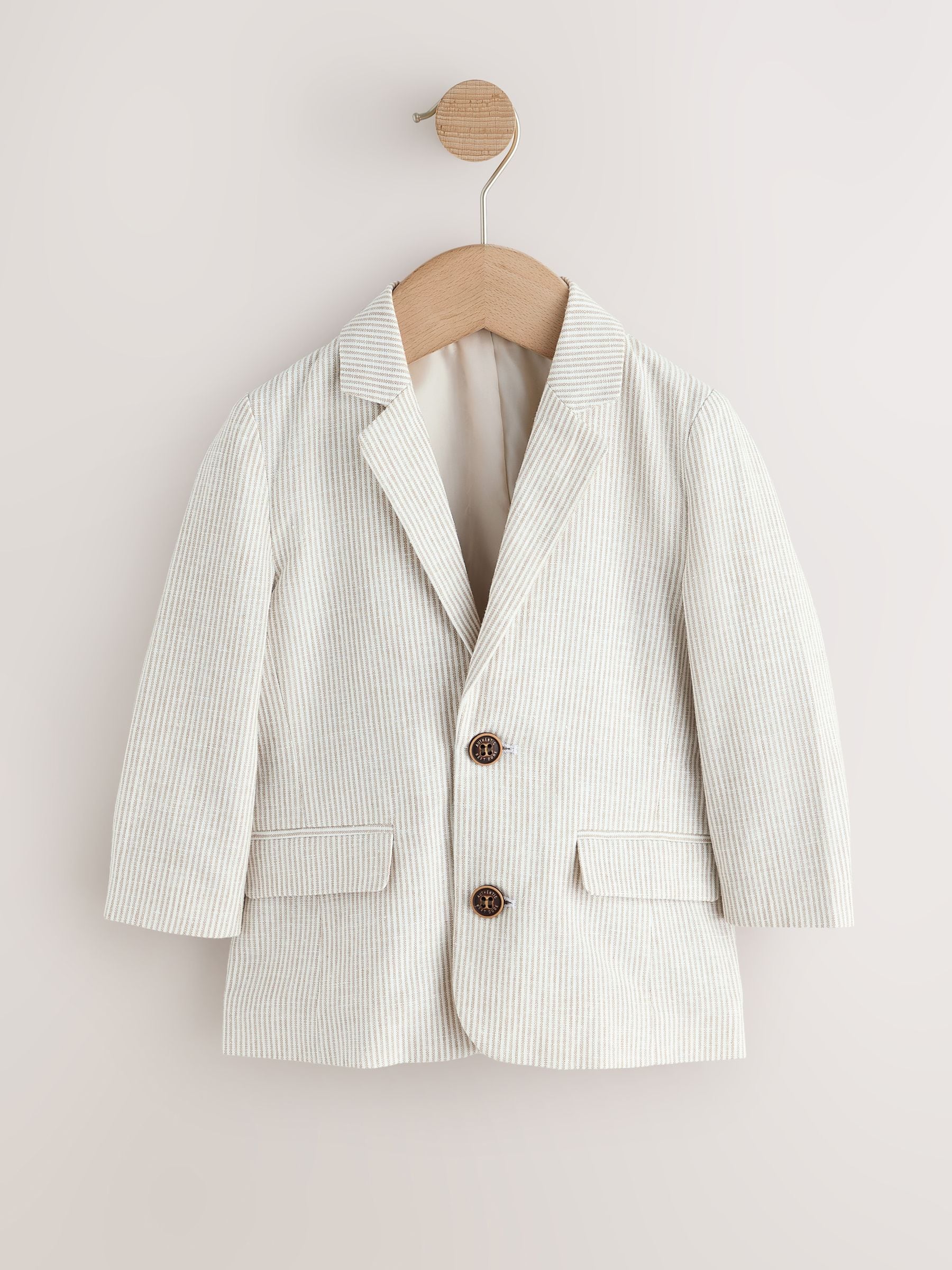 Neutral Stripe Linen Blend Blazer (3mths-9yrs) image 1