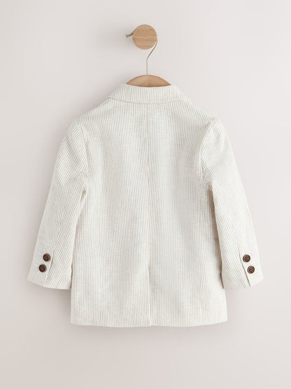 Neutral Stripe Linen Blend Blazer (3mths-9yrs) image 2