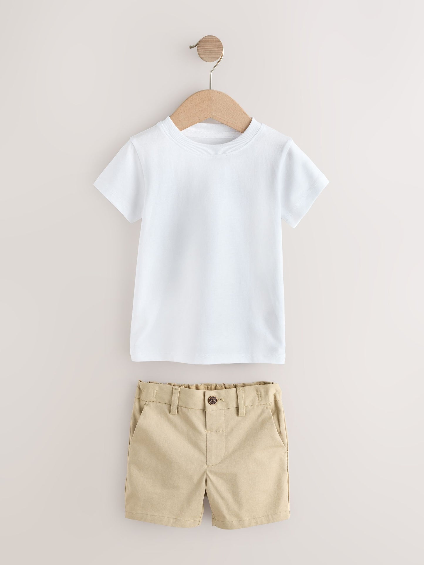 Neutral Stripe Linen Blend Blazer T-Shirt & Shorts Set (3mths-9yrs) image 3