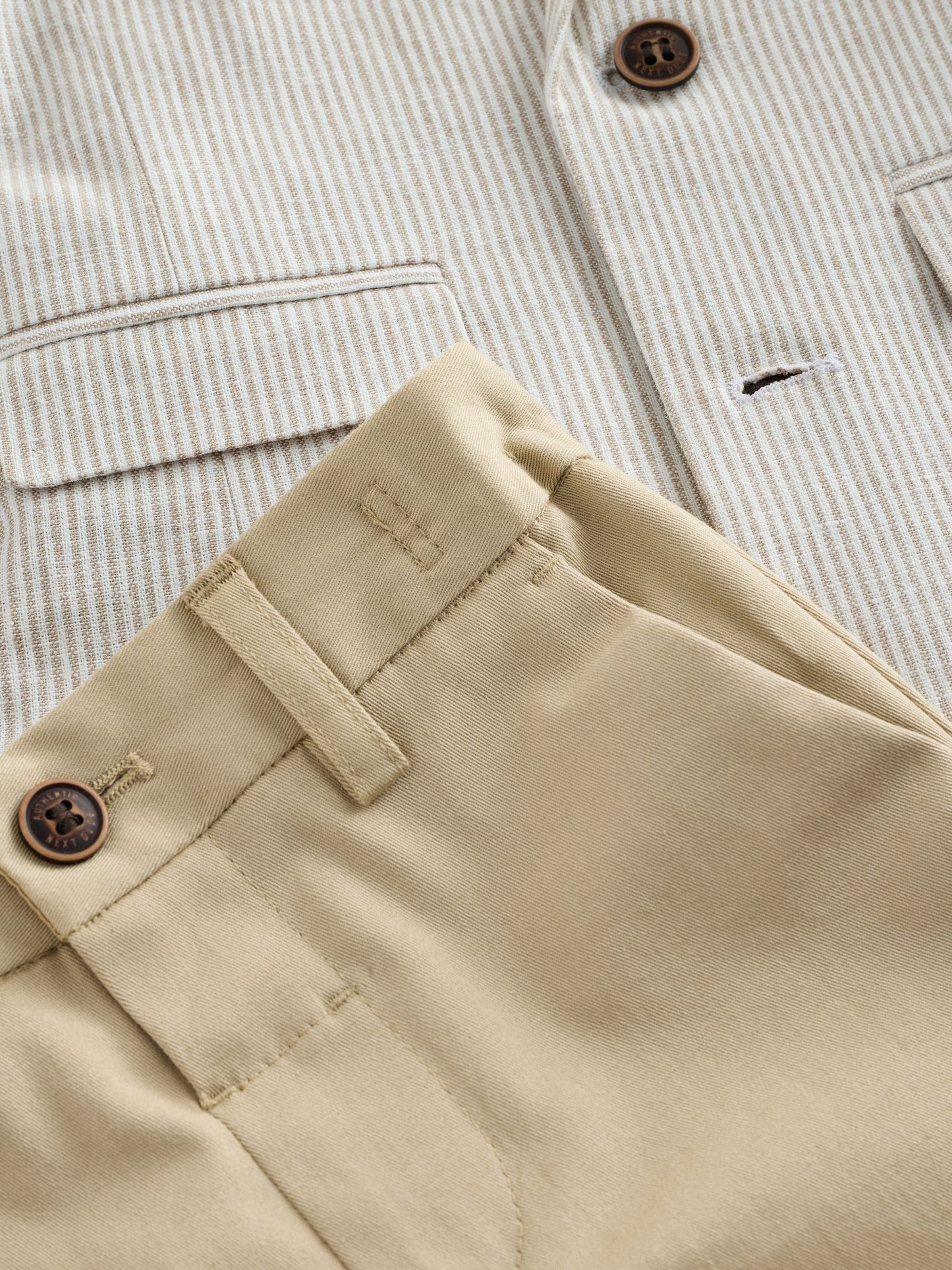 Neutral Stripe Linen Blend Blazer T-Shirt & Shorts Set (3mths-9yrs) image 5