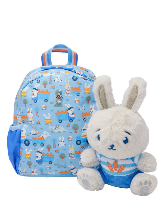 Smiggle Blue Out & About Teeny Tiny Backpack With Detachable Plush Toy image 1