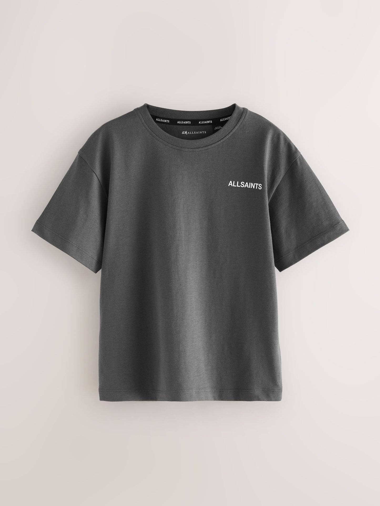 Dsiney Kidz - smALLSAINTS Black/Charcoal Grey Logo Crew Neck Relaxed T-Shirts 3 Pack image 2