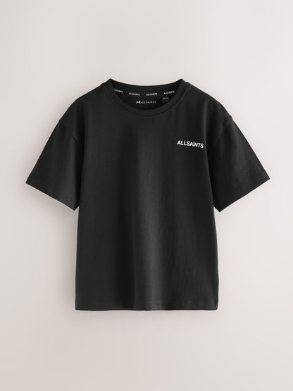 Dsiney Kidz - smALLSAINTS Black/Charcoal Grey Logo Crew Neck Relaxed T-Shirts 3 Pack image 4