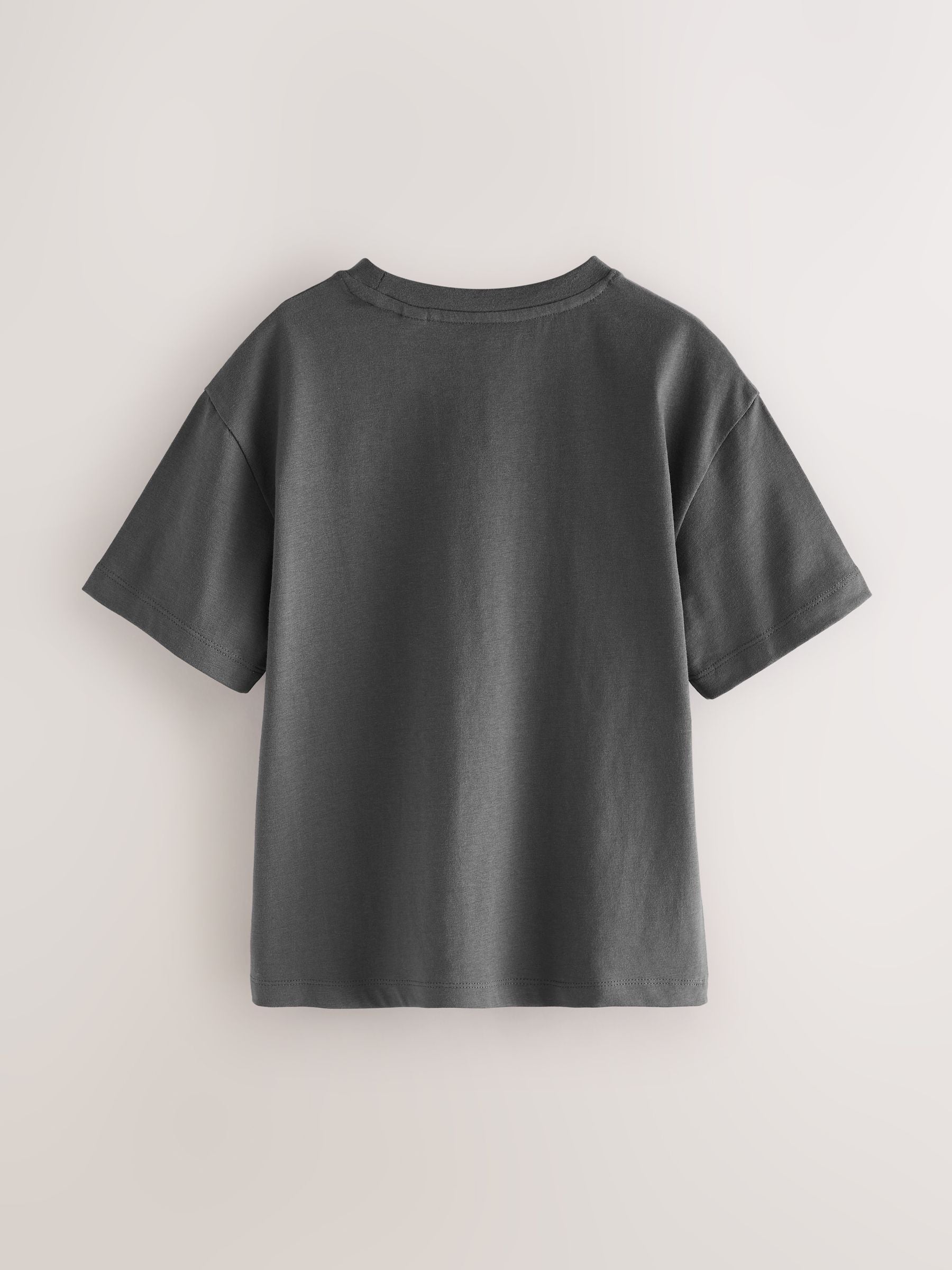 Dsiney Kidz - smALLSAINTS Black/Charcoal Grey Logo Crew Neck Relaxed T-Shirts 3 Pack image 5