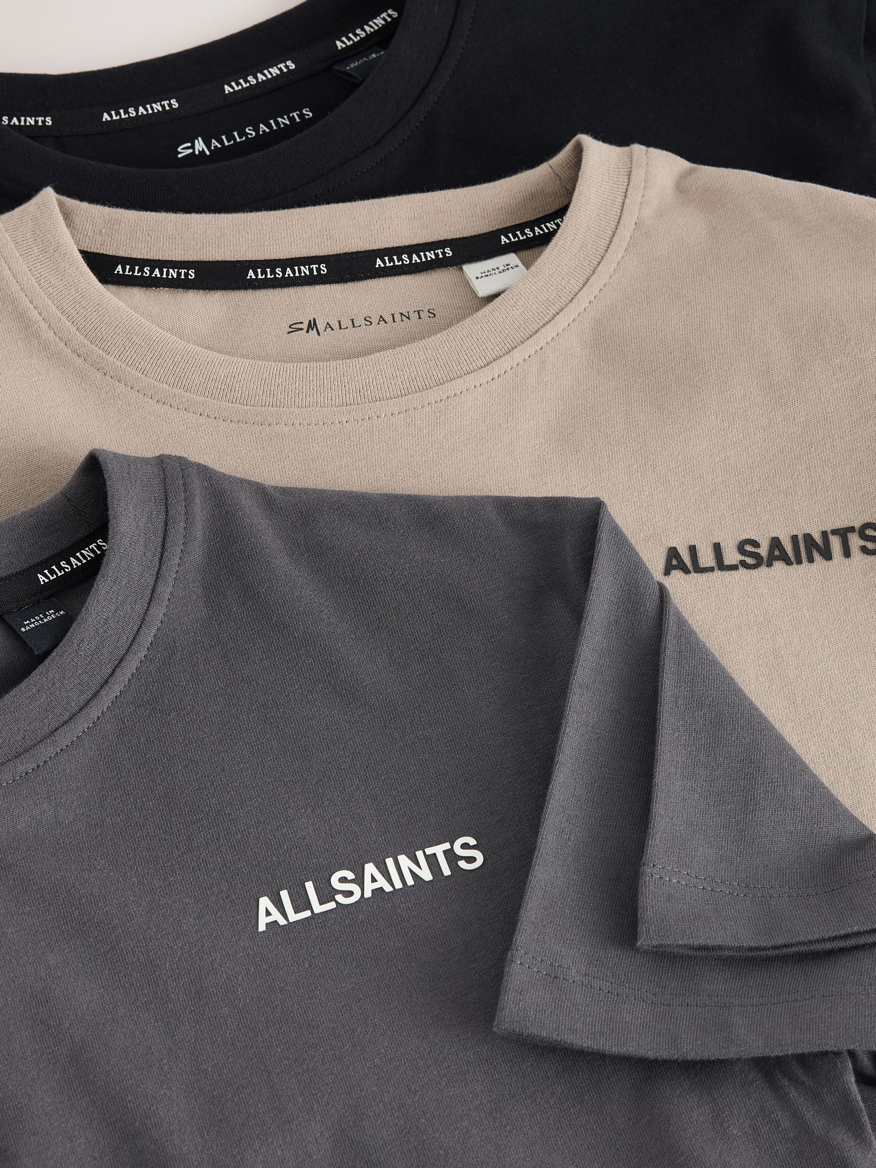 Dsiney Kidz - smALLSAINTS Black/Charcoal Grey Logo Crew Neck Relaxed T-Shirts 3 Pack image 7