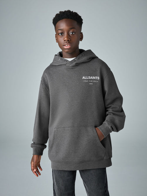 smALLSAINTS Dark Grey Marl Oversized Underground Pullover Hoodie - image 1