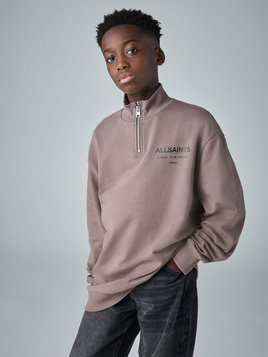 smALLSAINTS Brown Underground Oversized Half Zipped Sweatshirt - image 1