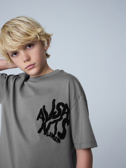 Dsiney Kidz - smALLSAINTS Charcoal Grey/Flocked Orlando T-Shirt and Sweat Shorts Set image 4