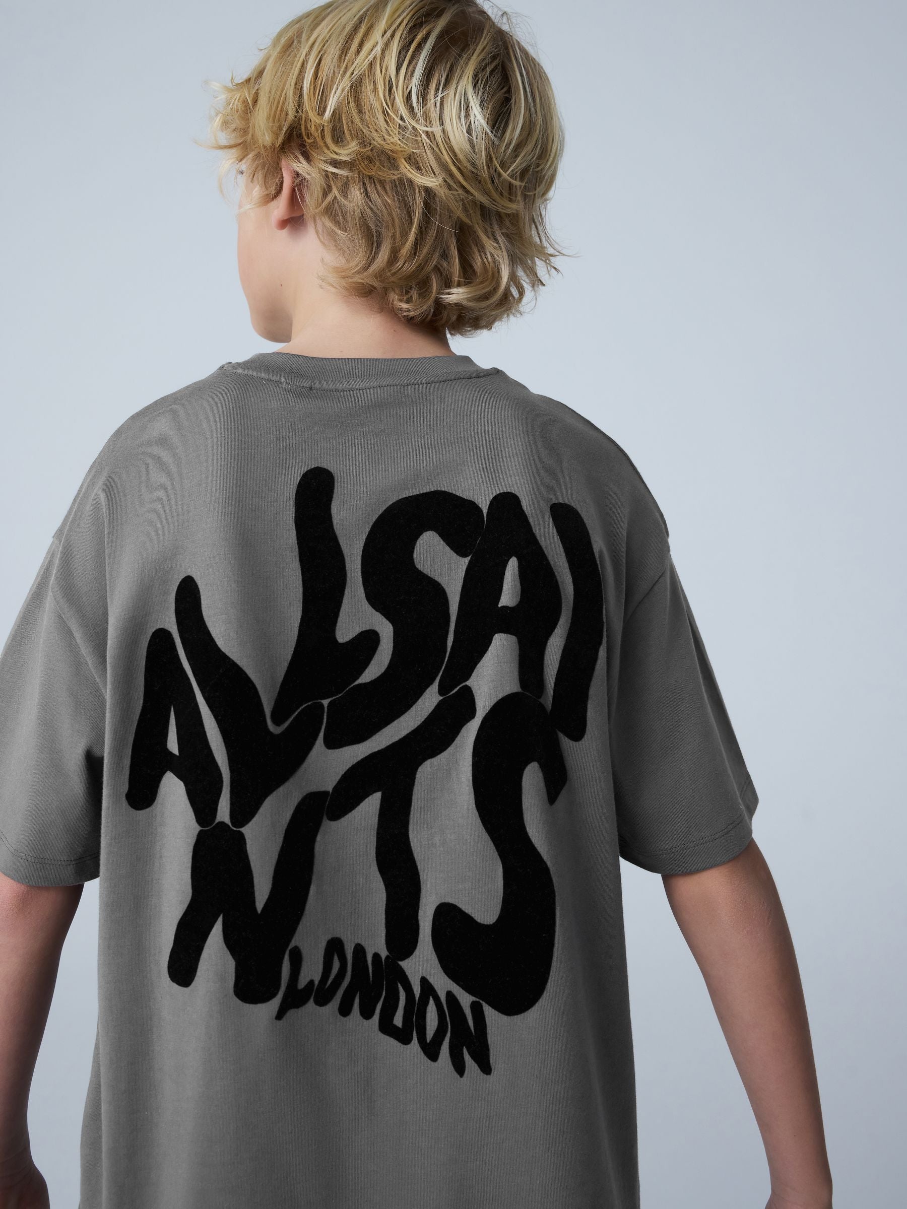 Dsiney Kidz - smALLSAINTS Charcoal Grey/Flocked Orlando T-Shirt and Sweat Shorts Set image 7