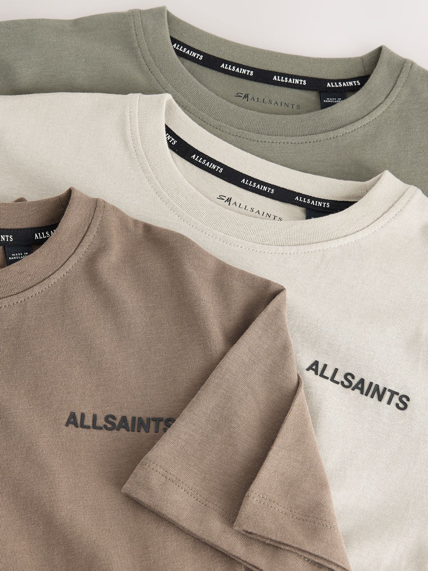 Dsiney Kidz - smALLSAINTS Green/Neutral/Brown Logo Crew Neck Relaxed T-Shirts 3 Pack image 7