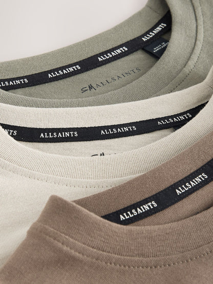 Dsiney Kidz - smALLSAINTS Green/Neutral/Brown Logo Crew Neck Relaxed T-Shirts 3 Pack image 8