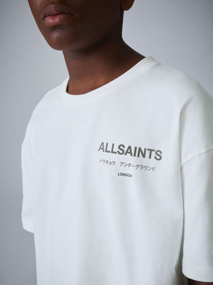 Dsiney Kidz - smALLSAINTS White/Grey Oversized Underground Crew Neck Cotton T-Shirt image 4