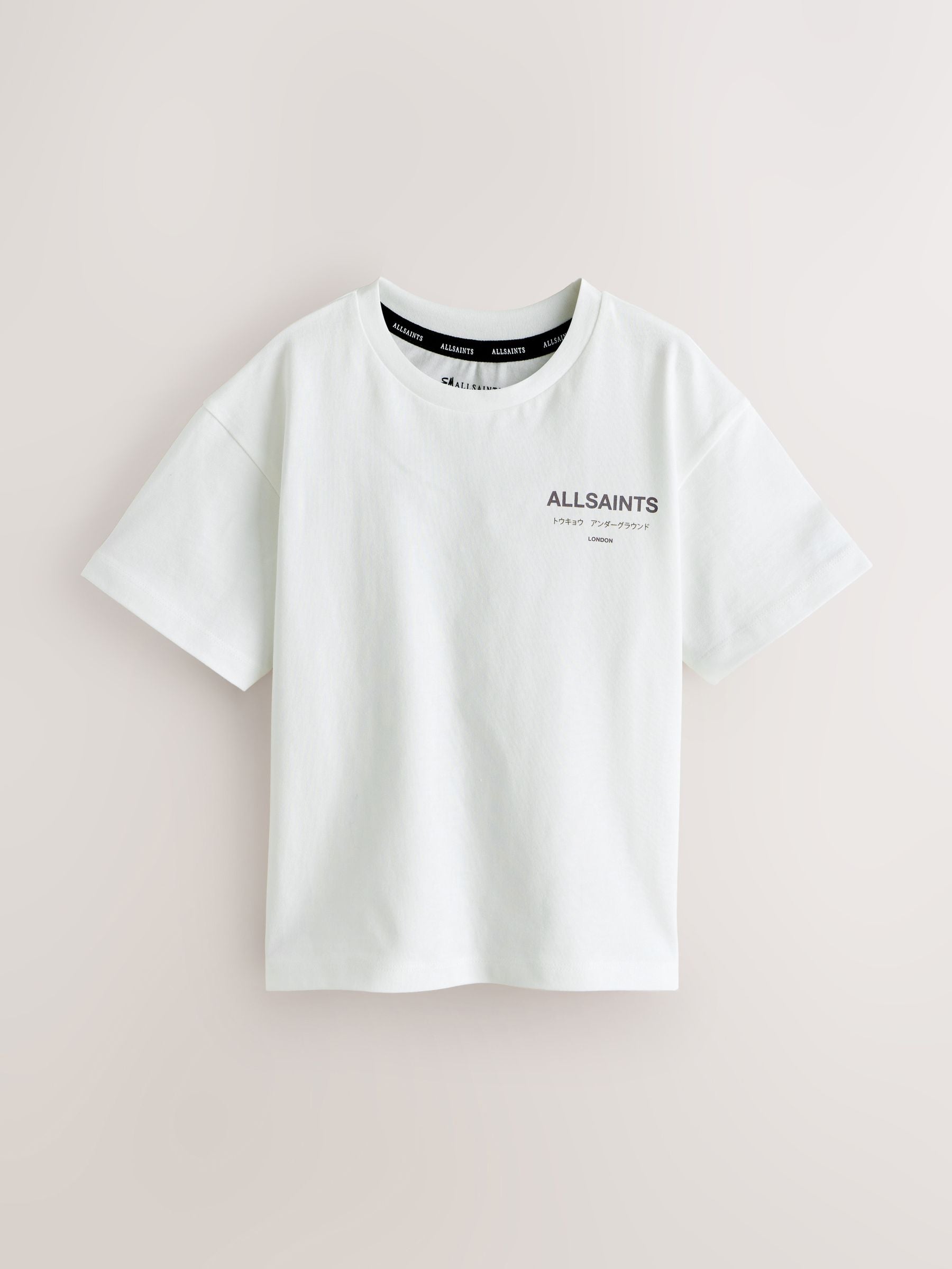 Dsiney Kidz - smALLSAINTS White/Grey Oversized Underground Crew Neck Cotton T-Shirt image 5