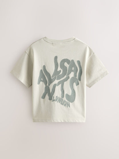 Dsiney Kidz - smALLSAINTS Grey/Flocked Oversized Orlando Logo Crew Neck T-Shirt image 5