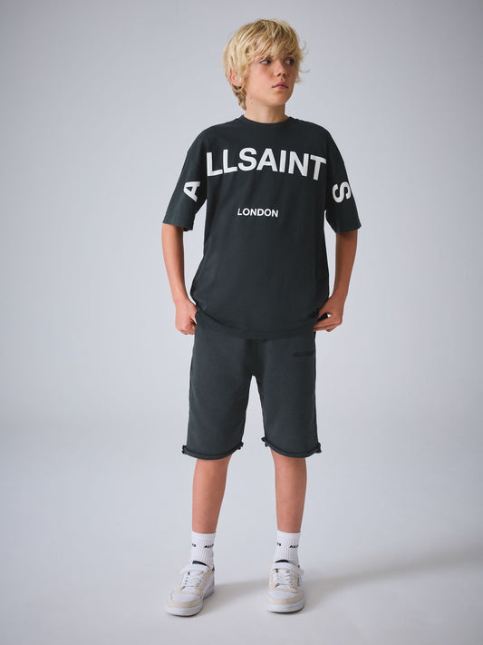 Dsiney Kidz - smALLSAINTS Black Biggy Oversized T-Shirt and Sweat Shorts Set image 1