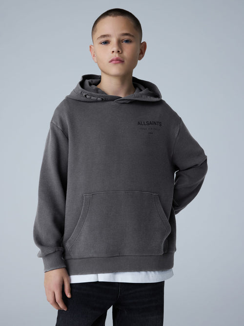 smALLSAINTS Charcoal Grey Corded Oversized Underground Pullover Hoodie - image 1