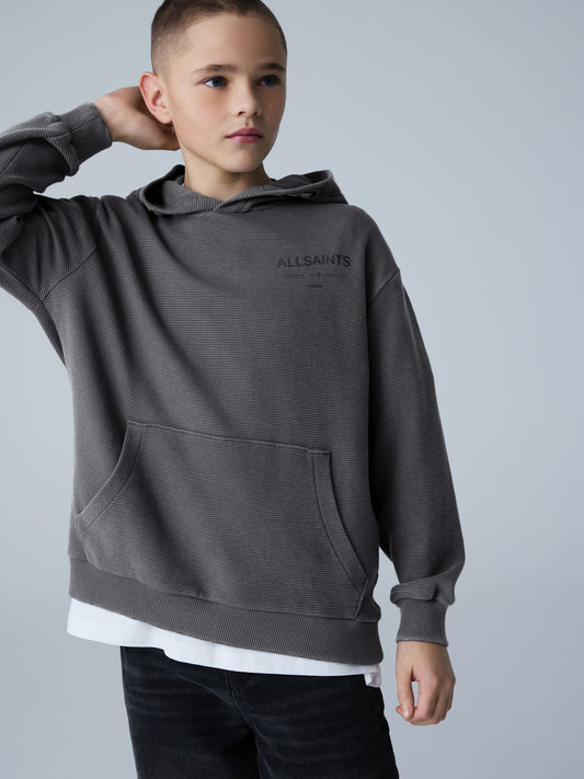smALLSAINTS Charcoal Grey Corded Oversized Underground Pullover Hoodie - image 2