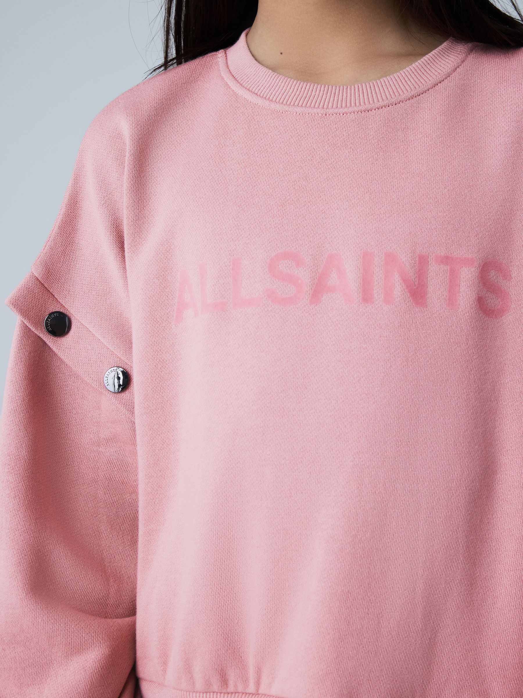 smALLSAINTS Mid Pink Amphia Flocked Logo Sweat Mock Dress image 6