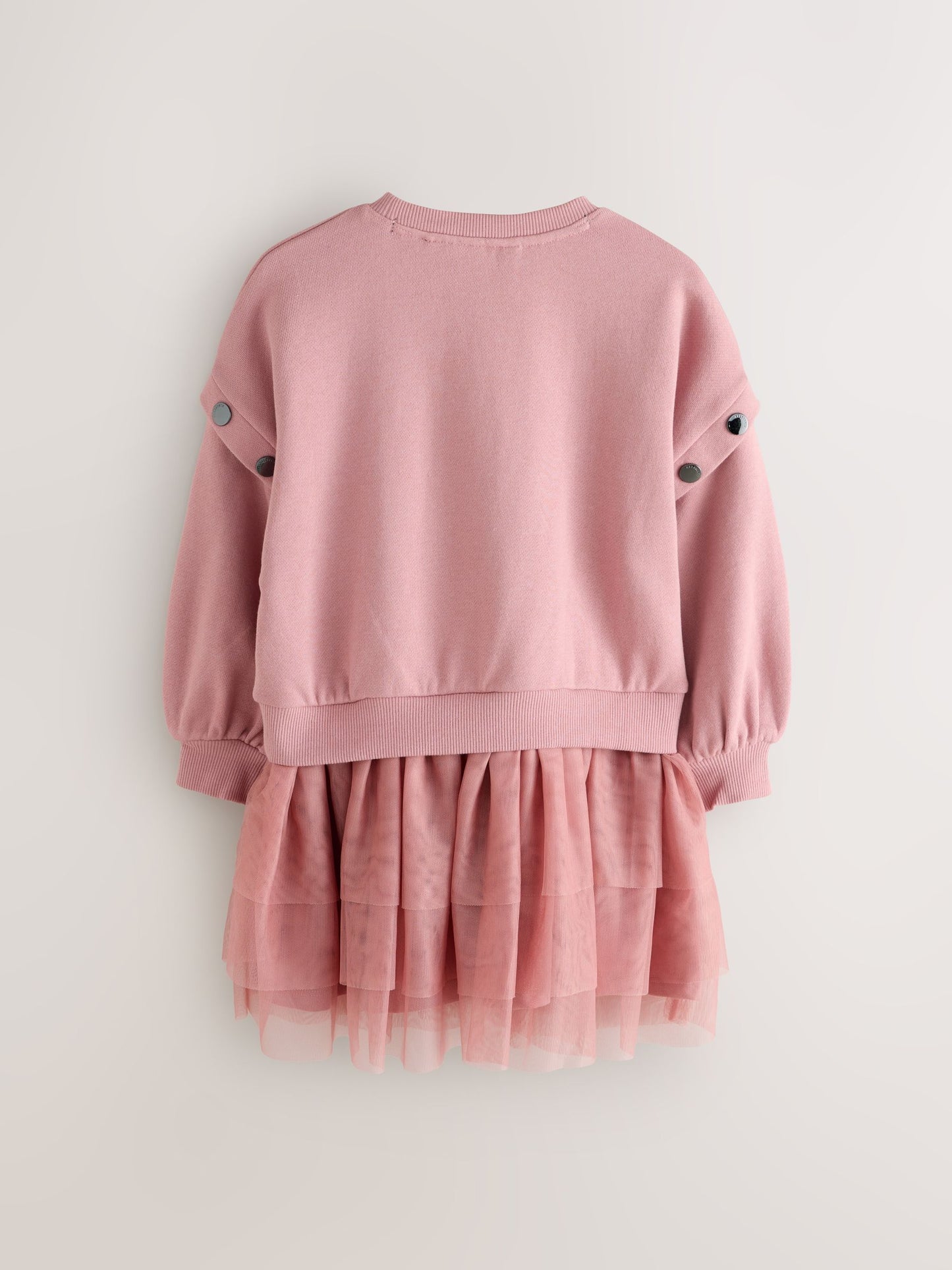 smALLSAINTS Mid Pink Amphia Flocked Logo Sweat Mock Dress image 9