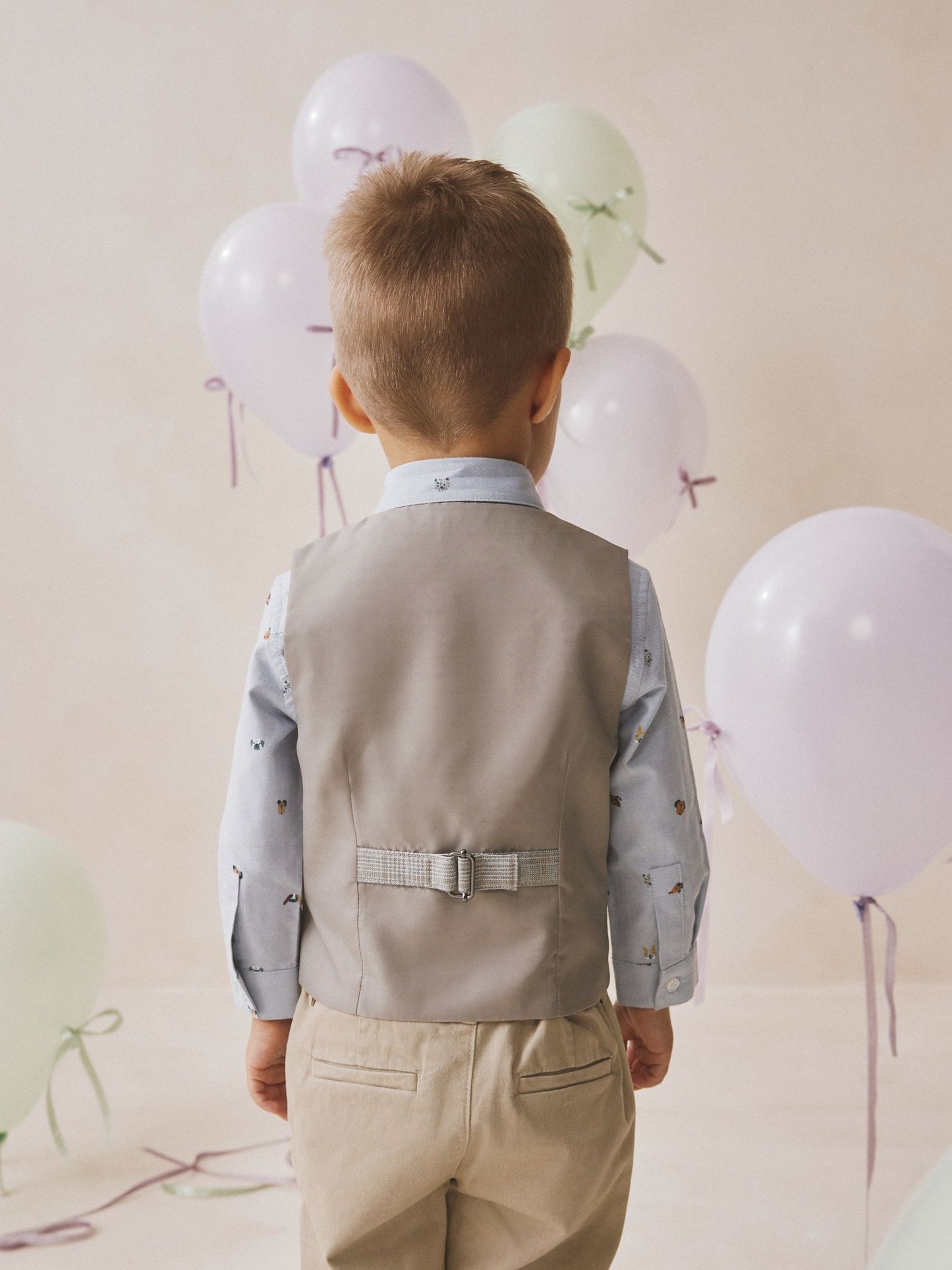 Grey Check Waistcoat Shirt and Bow Tie Set (3mths-9yrs) image 3