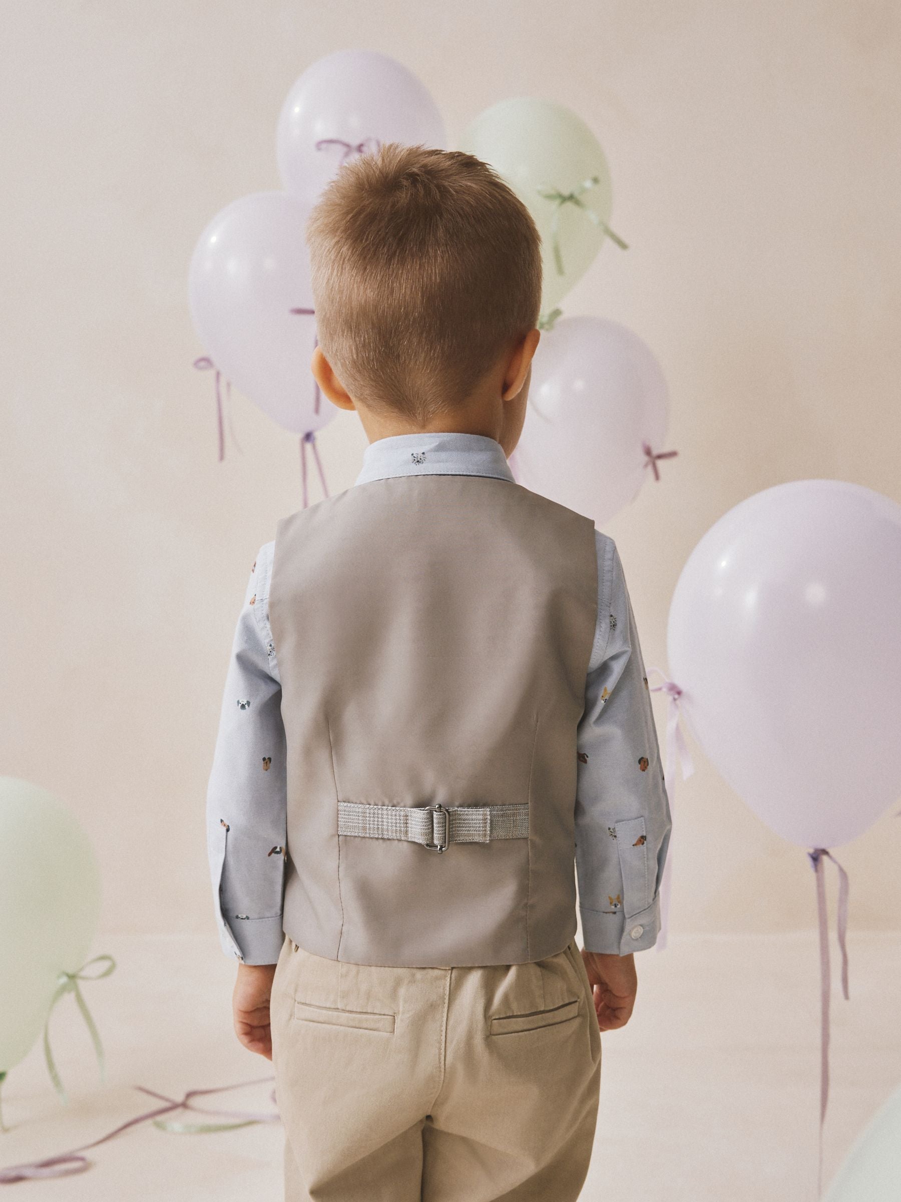 Grey Check Waistcoat Shirt and Bow Tie Set (3mths-9yrs) image 3