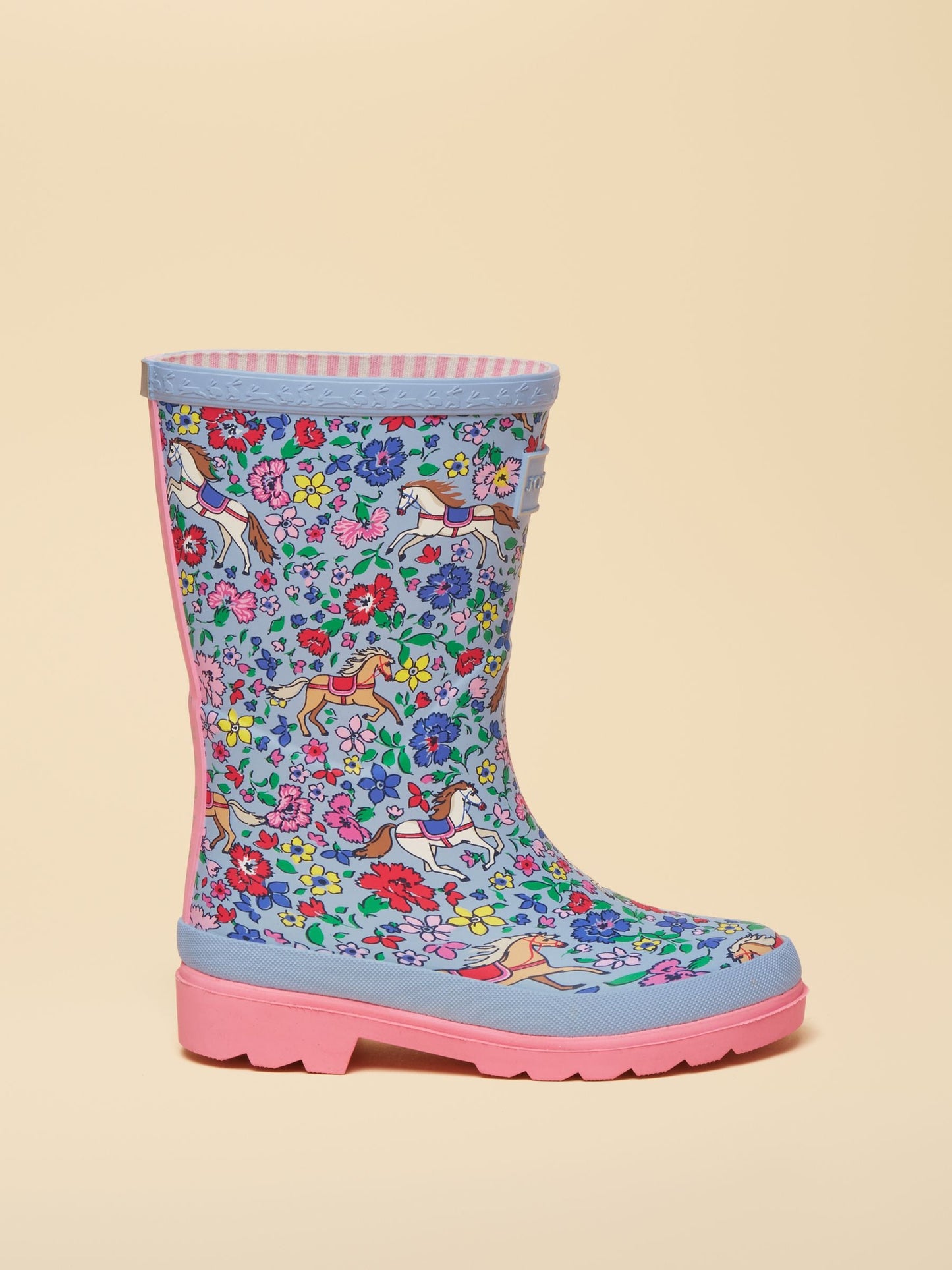 Joules Kids' Blue Horse Printed Wellies image 3