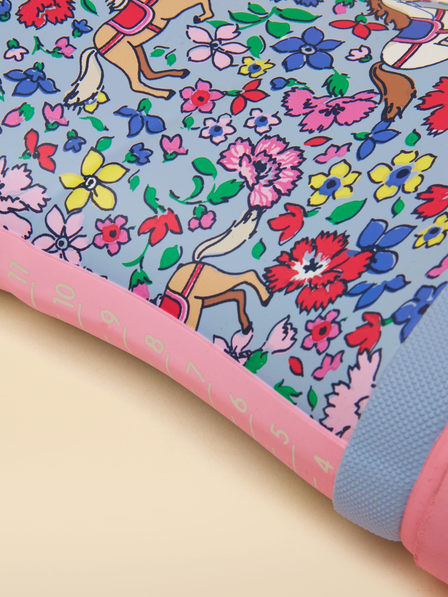 Joules Kids' Blue Horse Printed Wellies image 5