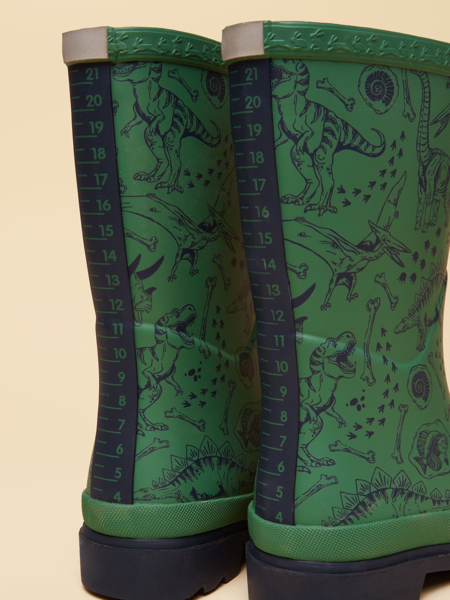 Joules Kids' Green Dino Printed Wellies image 6