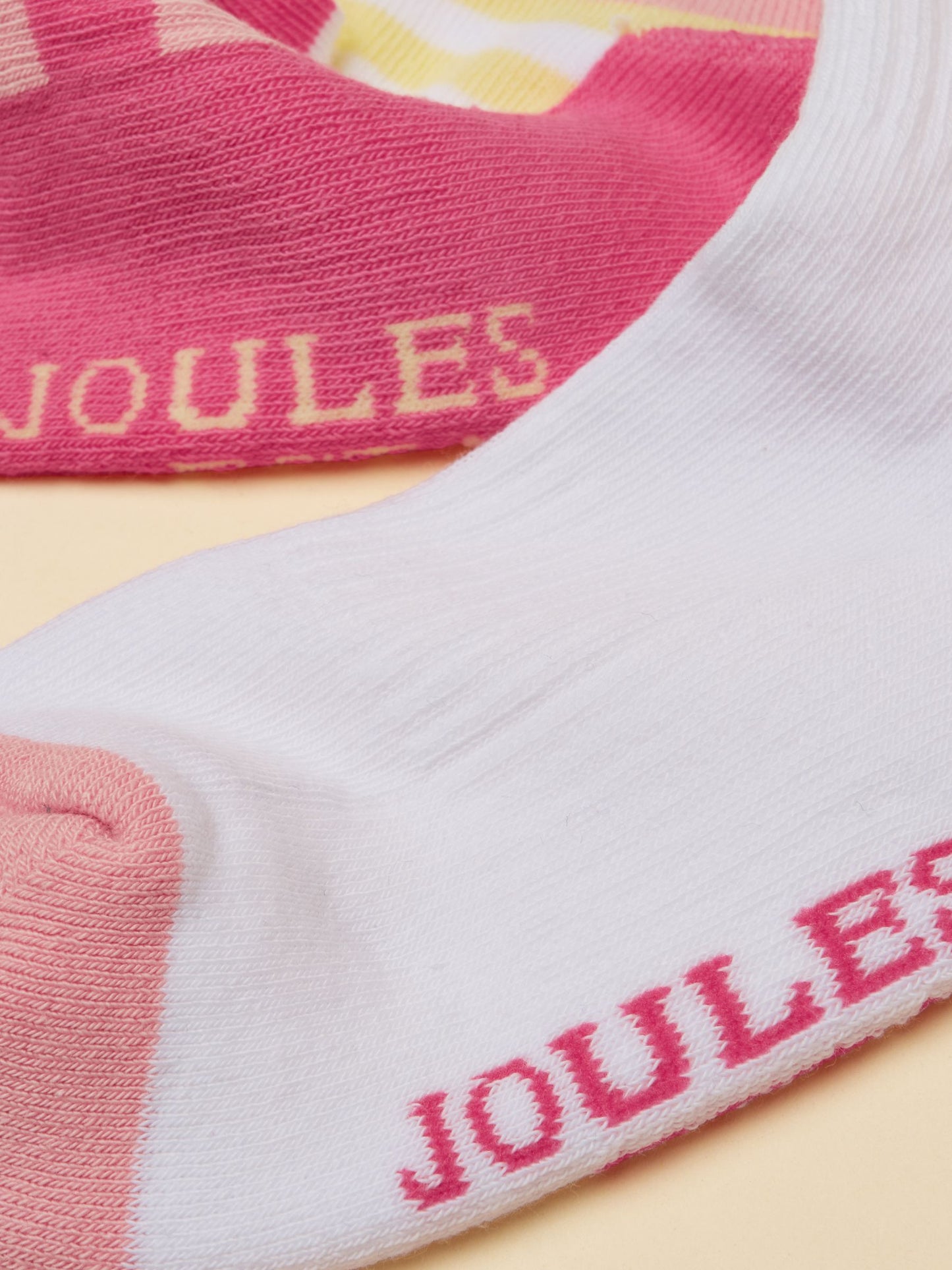 Joules Kids' Volley Pink Seahorse 2 Pack Tennis Sock image 3