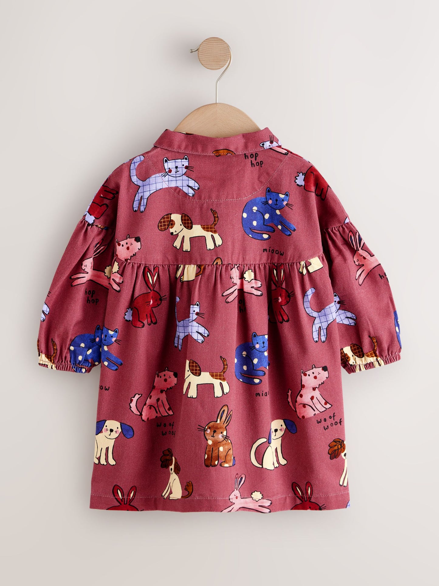 Chocolate Brown Character Long Sleeve Cotton Dress (3mths-8yrs) image 6