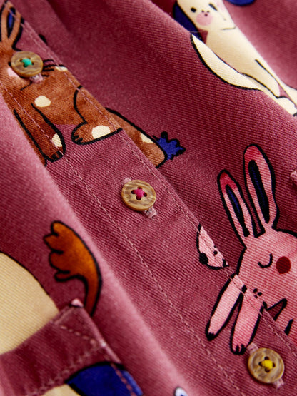 Chocolate Brown Character Long Sleeve Cotton Dress (3mths-8yrs) image 7