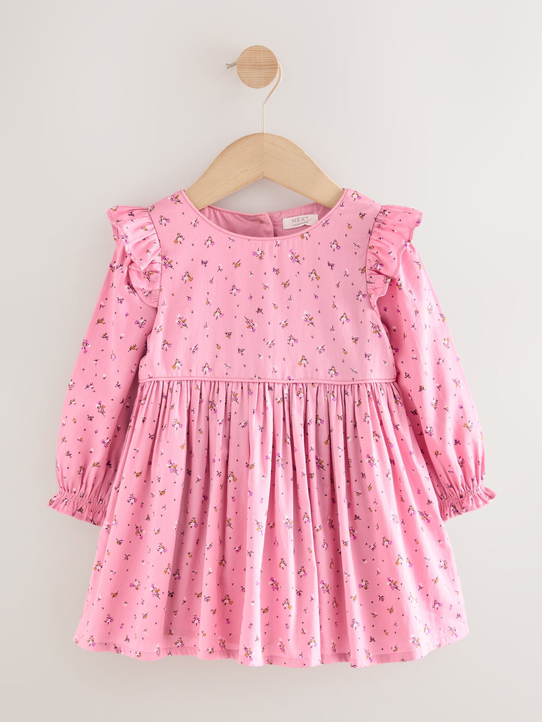 Pink Frill Long Sleeve Dress (3mths-8yrs) image 5